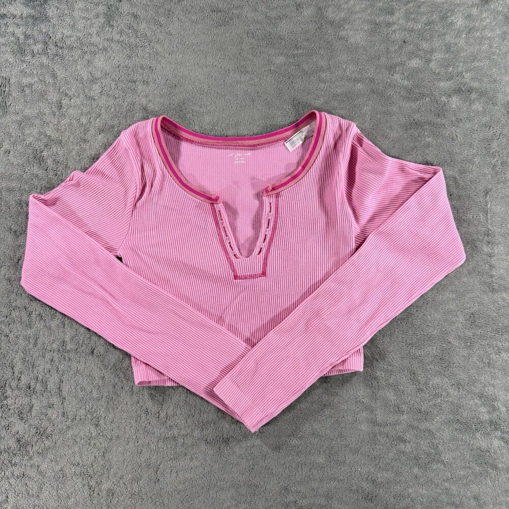Urban Outfitters Out From Under Go for Gold Pink Ribbed Long Sleeve Top Y2k M/L